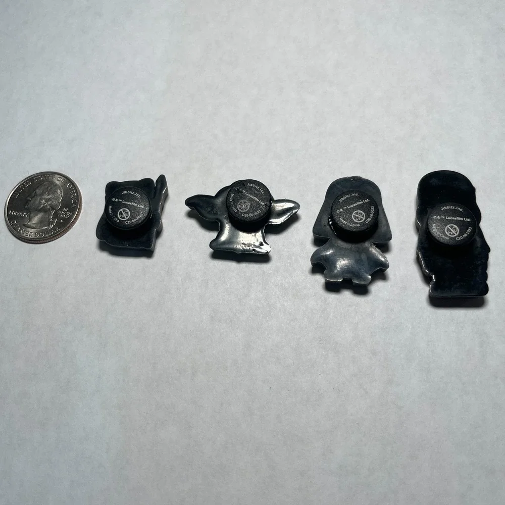 Crocs Jibbitz Star Wars Shoe Charms Lot of 4 Vader Yoda Chewbacca Ewock